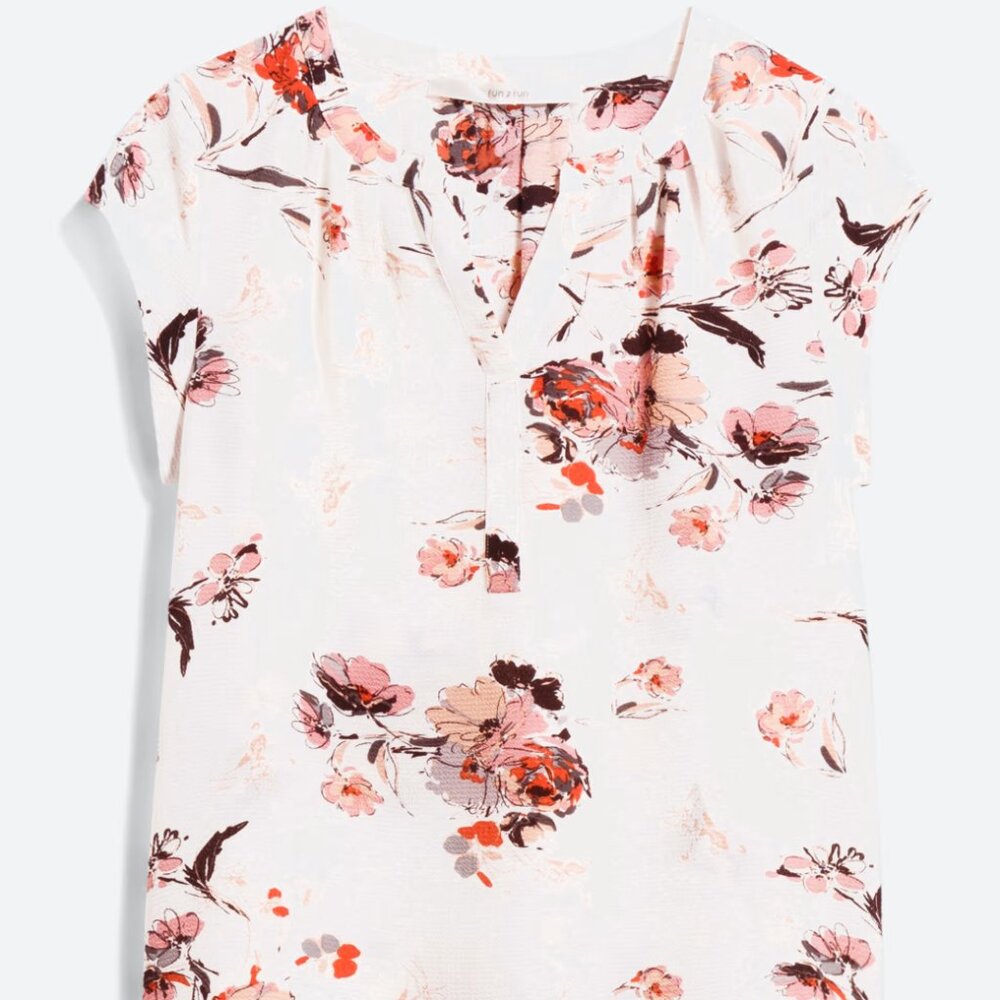Fun2Fun Walden Split Neck Blouse